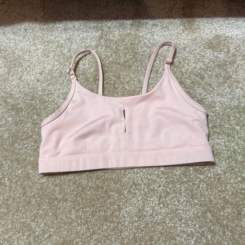 pink cutout nike sports bra